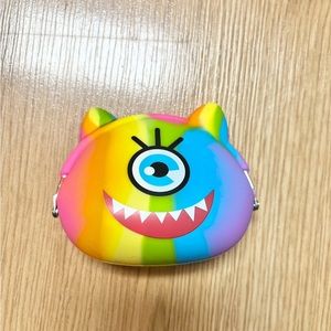 Rainbow one eye monster kiss lock change wallet